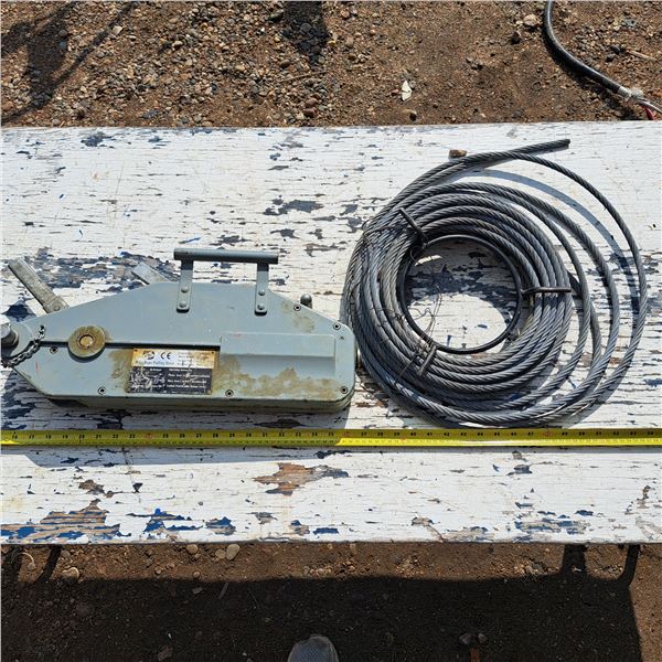 Wire rope with hand hoist