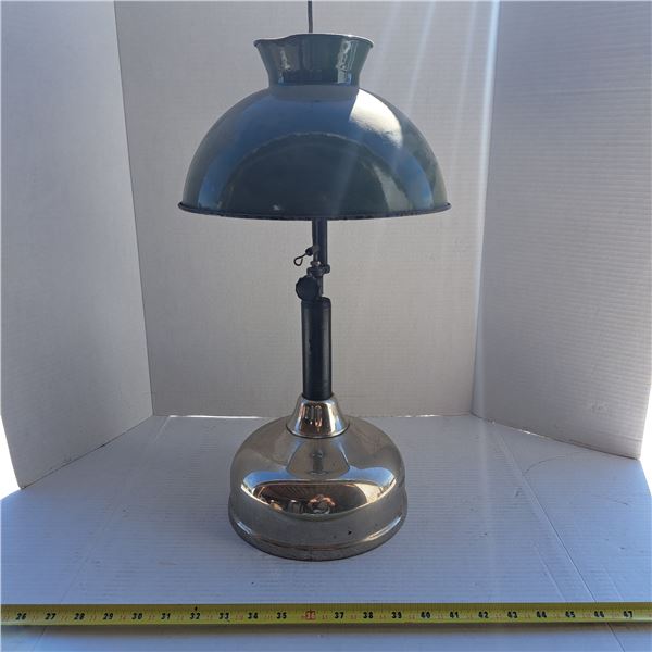 Coleman lamp with green enamel shade- 20"H