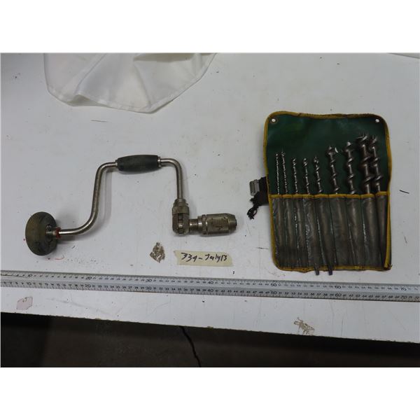 vintage drill bits and hand drill