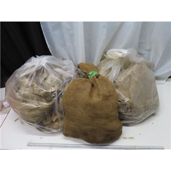 3 burlap sack materials