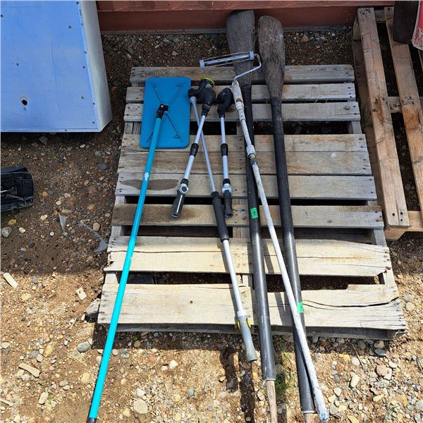 Lot of misc t, oars, hose nozzels