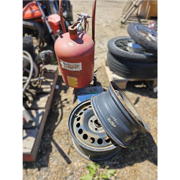 Misc Rims/Side Aluminum Plate/Sandblaster Tank - Untested