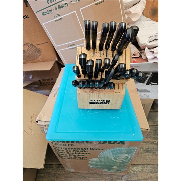 Cutting Board/Six Star Cutlery Knife Sets w/ Blocks