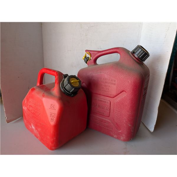 (2) Gas Jerry Cans (1) 10 Liters (1) 5 Liters