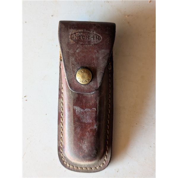 KHYBER Stainless 2603 Japan Fold Out Knife w/Leather Case