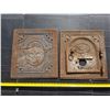 Image 1 : Cast iron stove doors- 1 has a big crack