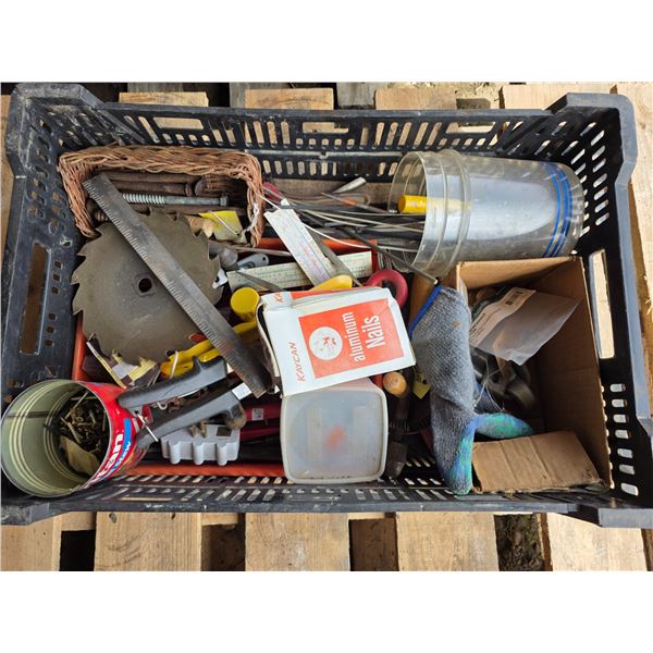 Crate of hardware for construction