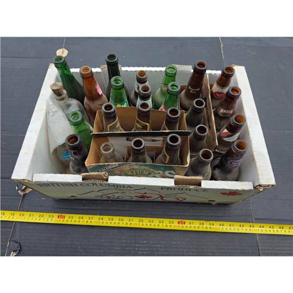 box of beer and pop bottles