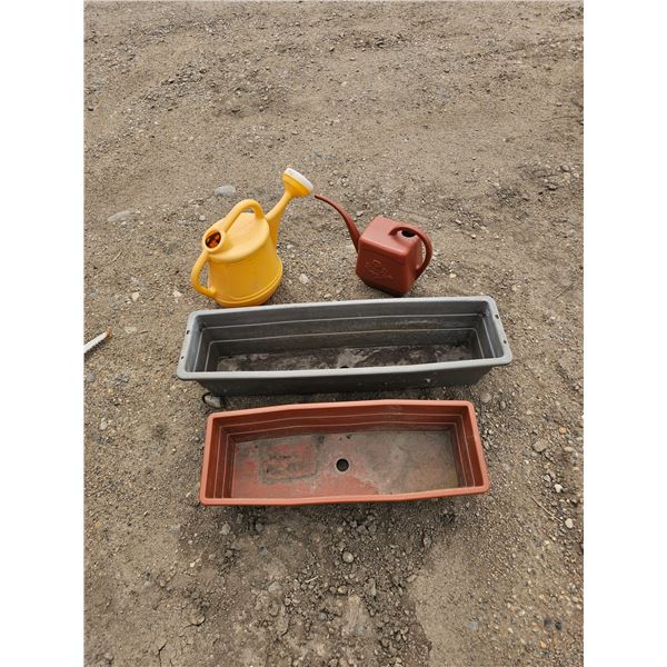 2- Planters Boxes/2- Water Cans