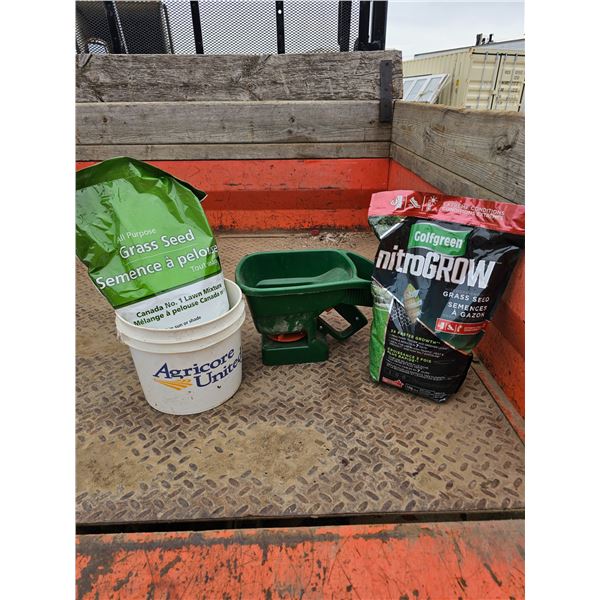 Lawn Seeder w/ Seeds & Fertilizer