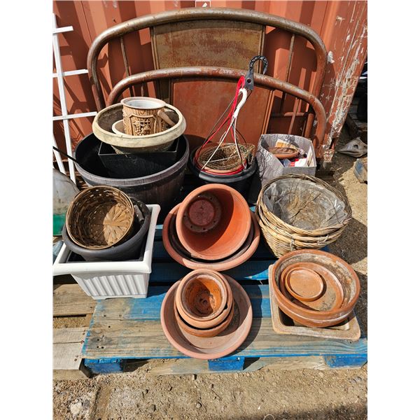 Planter Pots/Vintage Steel HeadBoards