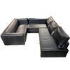 Image 1 : Modular Black Faux-Leather Sofa – 2-Seat Couch (H25.5" x W69" x D32") + L-Shape (H25" x W88