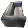 Image 2 : Modular Black Faux-Leather Sofa – 2-Seat Couch (H25.5" x W69" x D32") + L-Shape (H25" x W88