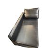 Image 3 : Modular Black Faux-Leather Sofa – 2-Seat Couch (H25.5" x W69" x D32") + L-Shape (H25" x W88