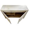 Image 2 : Whitewashed  2-Door Floral Console Cabinet