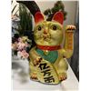 Image 2 : Assorted Asian-Inspired Décor Lot – Faux Pine & Bonsai Plants, Glass-Flower Tree, Lucky Cat
