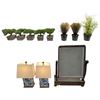 Image 1 : Mixed Décor Lot - Bonsai, Faux Grass, Lamps & Mirror
