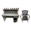 Image 1 : Gray Reception Desk with Drawer & Office Chair