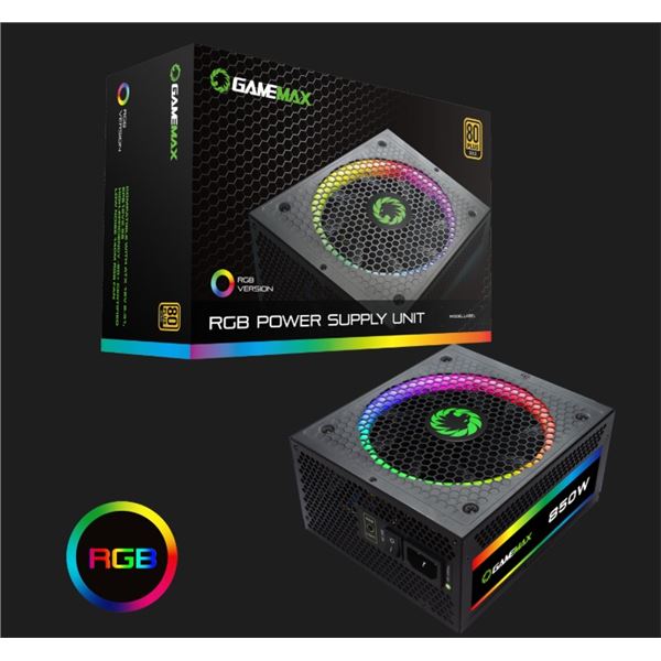 GameMax 850 W RGB Power Supply - RGB Gold 80