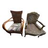 Image 1 : 2 Pcs Wicker & Upholstered Armchairs