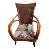 Image 2 : 2 Pcs Wicker & Upholstered Armchairs