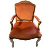 Image 1 : Orange Velvet-Wood Lounge Chair