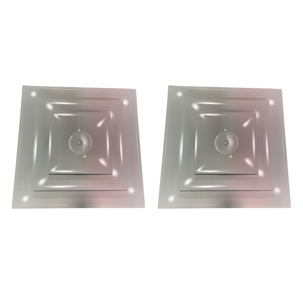 NEW in BOX - Set of Two 24 x 24 Square Cone Ceiling White Diffusers, Retail Price $239.99