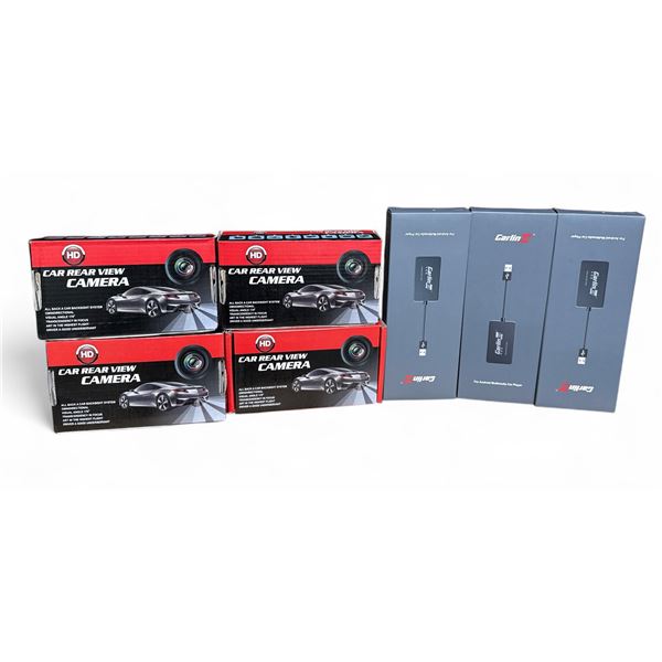 4 pcs HD Car Rear-View Cameras & 3 pcs CarlinKit USB Wireless CarPlay Adapters