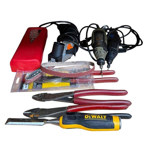 Assorted Hand Tools - WEN 6307 1/2" × 18" File Sander, 2 pcs Dremel Rotary Tools and More