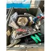 Image 3 : 3 Bins -  Lights, Tarp, Ratchet Straps, Trailer Locks & Wheel Jack, Etc.