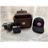 Image 1 : Canada Goose Hat & Vintage Pentax K-100 Camera w/ Flash & Leather Case
