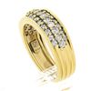 Image 9 : Jose Hess 18k Gold 0.90 ctw Round Prong Diamond Multi Row Grooved Wide Band Ring