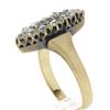 Image 8 : Antique Victorian Gold 1.6 ctw Old Mine Cut Diamond Navette Marquise Cocktail Ri