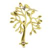 Image 4 : Textured 18K TT Gold 1.0 ctw Prong Set European Diamond Tree Branch Pin Brooch