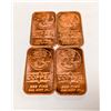 Image 1 : 4 SOLID COPPER BULLION 1OZ BARS