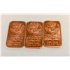 Image 1 : 3 SOLID COPPER BULLION 1OZ BARS