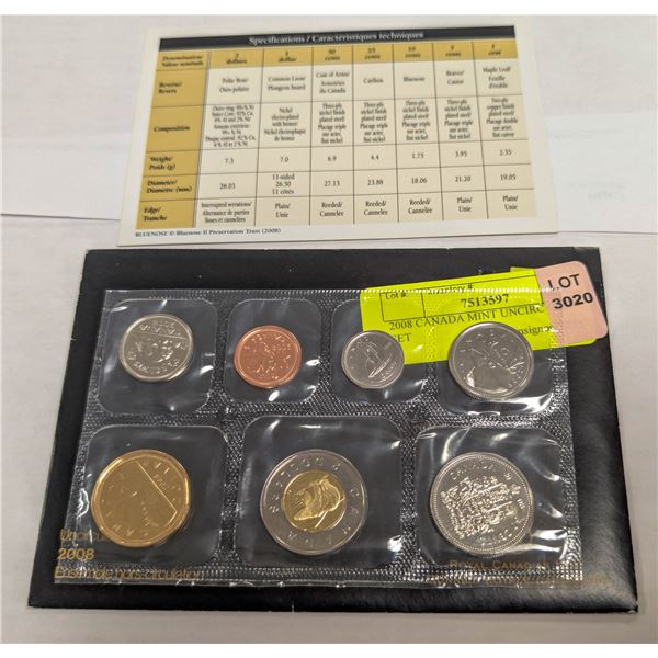 2008 CANADA MINT UNCIRC COIN SET