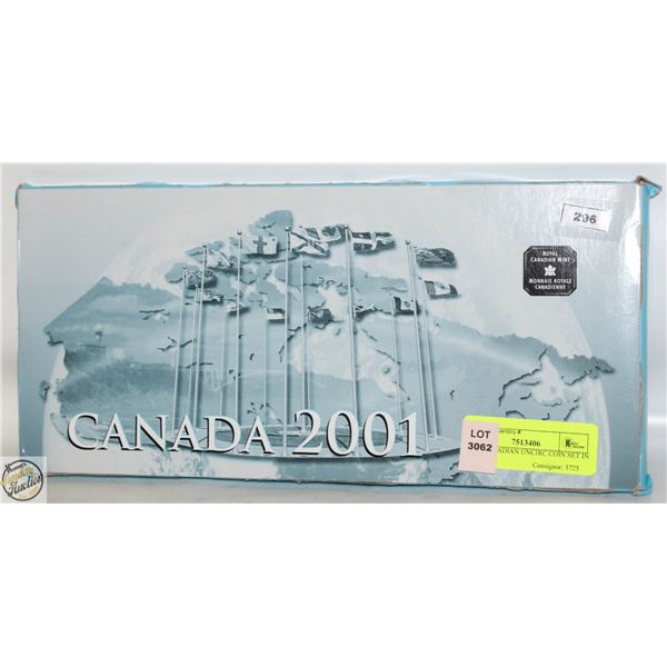 2001 CANADIAN UNCIRC COIN SET IN CASE