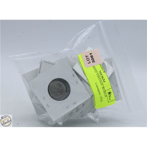 LOT 20 ASSTD VINTAGE WORLD COINS