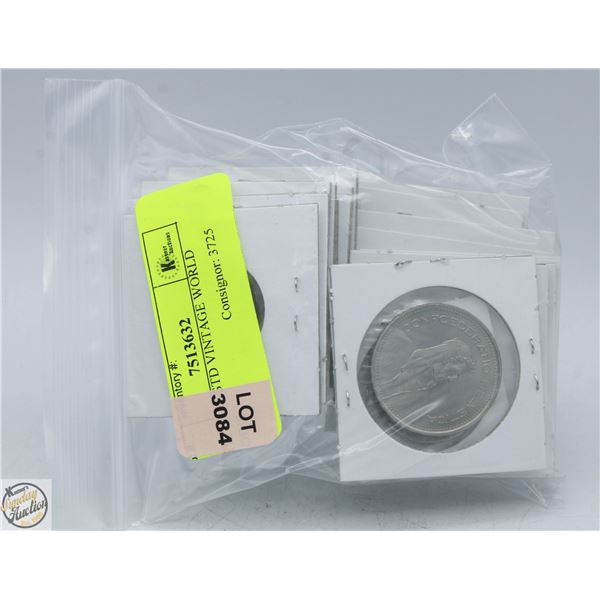 LOT 20 ASSTD VINTAGE WORLD COINS