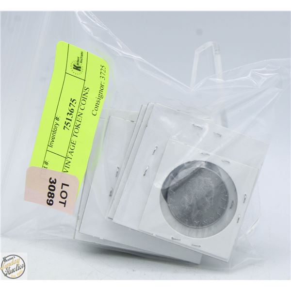 13 VINTAGE TOKEN COINS