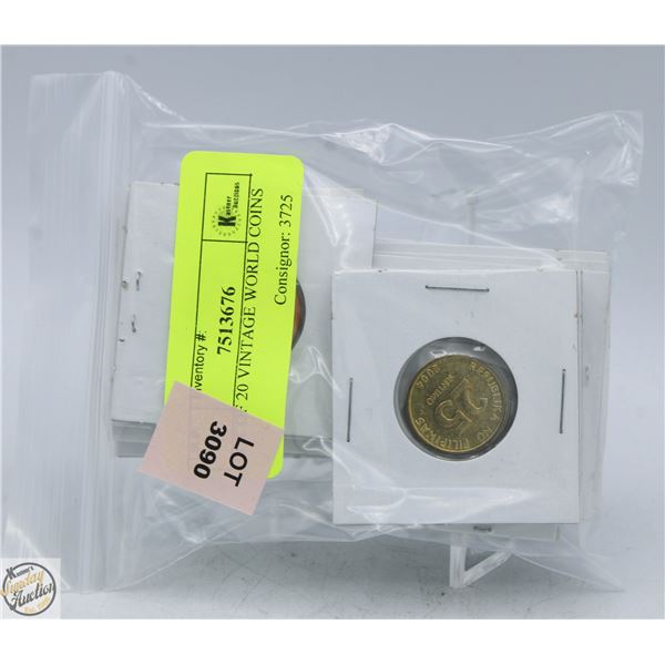LOT OF 20 VINTAGE WORLD COINS