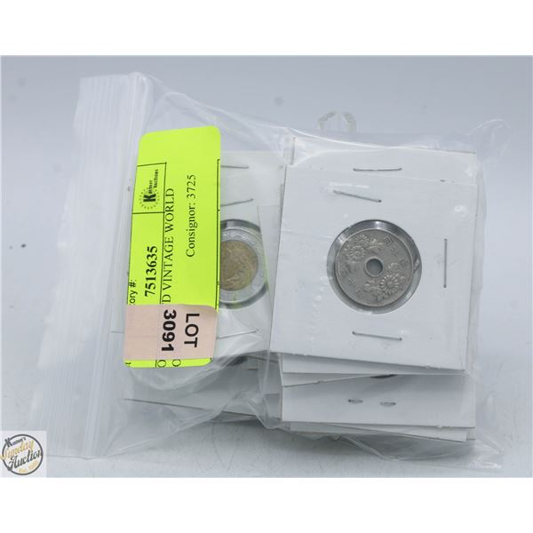 LOT 20 ASSTD VINTAGE WORLD COINS