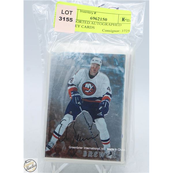 25 ASSORTED AUTOGRAPHED HOCKEY CARDS