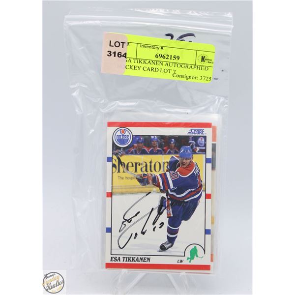 ESSA TIKKANEN AUTOGRAPHED HOCKEY CARD LOT 7
