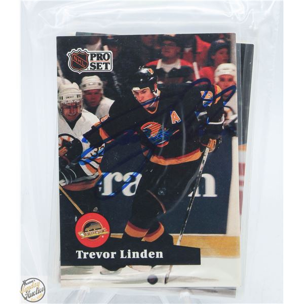 TREVOR LINDEN AUTOGRAPH CARD LOT OF 6