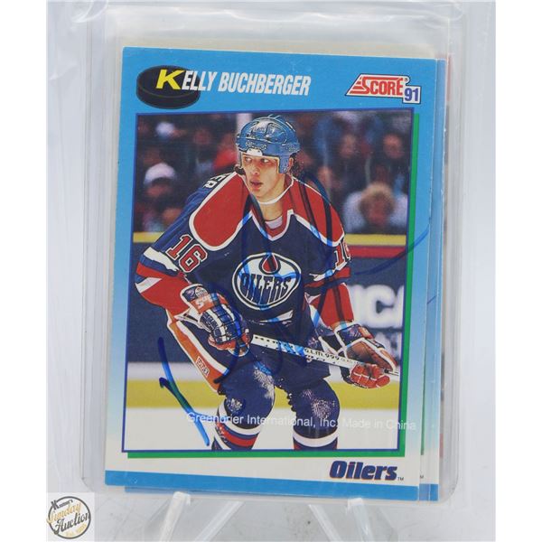 KELLY BUCHBERGER AUTOGRAPH CARD LOT OF 7