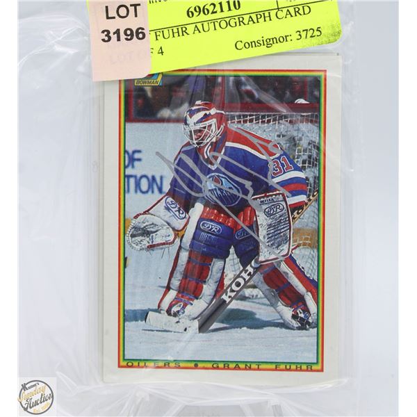 GRANT FUHR AUTOGRAPH CARD LOT OF 4