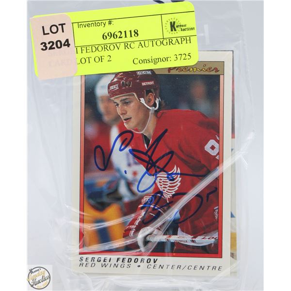 SERGEI FEDOROV RC AUTOGRAPH CARD LOT OF 2