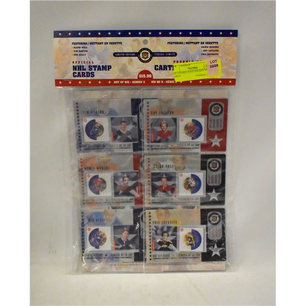 SIX CANADA POST HOCKEY STAMP CARDS
